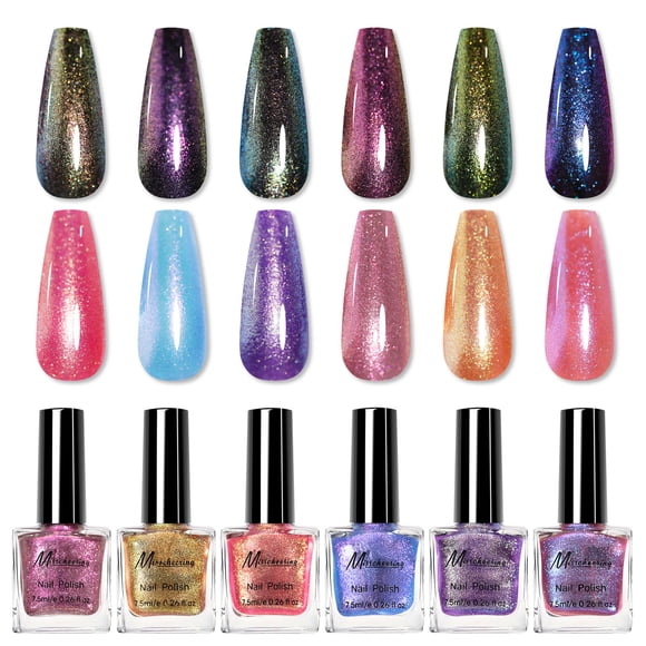 Oefntac Gel Nail Polish Color-changing Nail Polish Colorful Color Nail Polish Oily Odorless No Bake 7.5ml