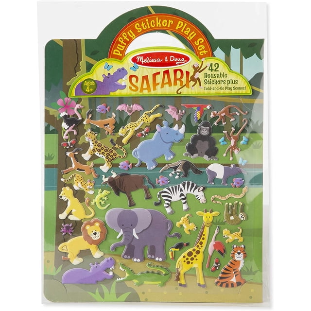 Set de pegatinas hinchadas Melissa & Doug Puffy Sticker Play Set Safari