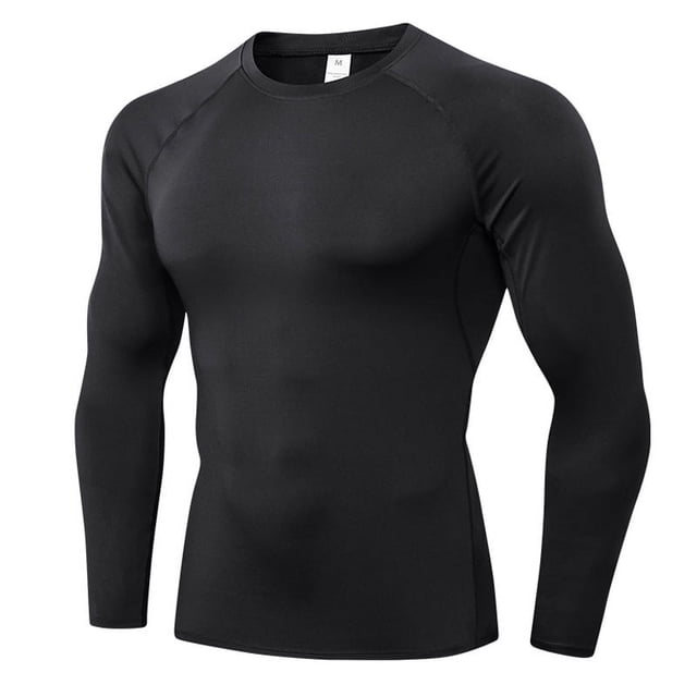 Camiseta deportiva de secado rápido para hombre, de manga larga, elástica, ajustada, para correr, entrenamiento, transpirable, que absorbe el sudor, 01510