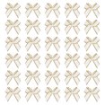 thumbnail image 1 of Uxcell Mini Lazo de Cinta Metálico Dorado de Borde 22x23mm Paquete de 50 Blanco, 1 of 5