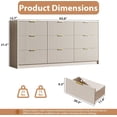 thumbnail image 5 of Furniway 63” Fluted Large Beige Dresser with Golden Handles ,9 Drawer Double Dresser, Modern Chest of Drawers Wide Chest of Drawers for Bedroom, Living Room, Entryway and Closet, 5 of 7