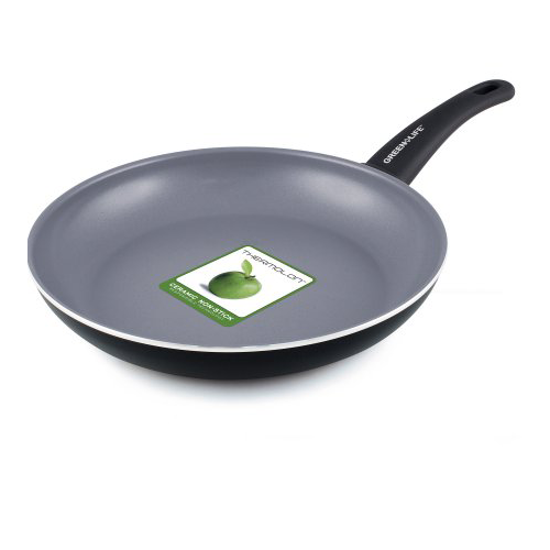 GreenLife Healthy Ceramic Non-Stick 10" Soft-Grip Black Aluminum Open Fry Pan