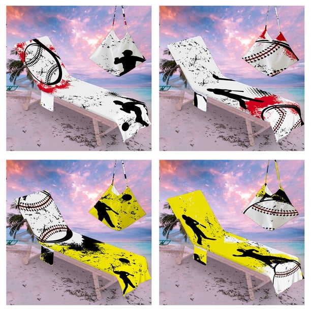 Funda para sillas de playa de microfibra con bolsillos laterales para tumbona: 28,74x82,68 pulgadas, absorbente, antideslizante, portátil con bolsa de transporte, funda para toallas de piscina y