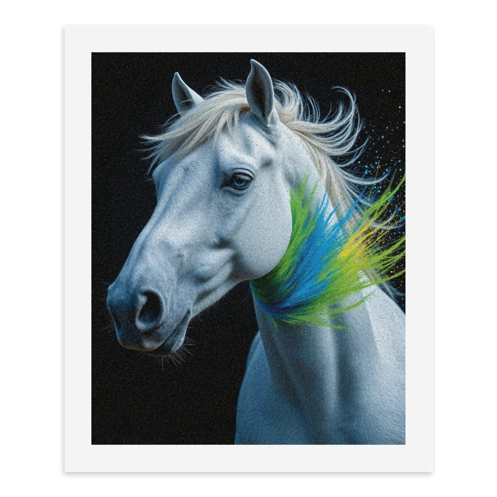 Paint By Numbers Kit for Adults Beginner - DIY Elegant White Horse Portrait Art Canvas Painting Kits for Adults, Frameless Paint By Number for Adults for Home Wall Decor 16x20 Inch