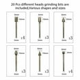 thumbnail image 4 of 20pcs 120 Grit Diamond Burr Set Drill Bits Set For Dremel Tool Rotary Grinding, 4 of 5