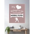 thumbnail image 2 of Baseballer Lover Baseball Heart Belongs Poster Wall Art, Modern Wall Decor For Living Room Bedroom, 8x12 UNFRAMED, 2 of 3