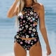 thumbnail image 2 of MKLEKYY Trajes De Baño Completo Mujer Women'S Swimwear Tankini 2 Piece Normal Swimsuit Backless 2 Piece Printing Adjustable Print Color Padded Strap Bathing Suits Sexy Vacation Beach Wear 1, 2 of 4