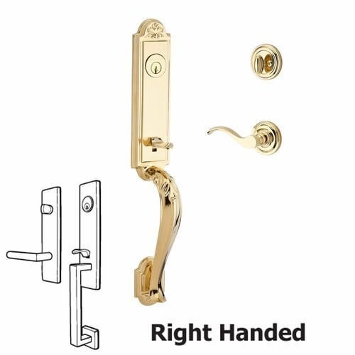 Baldwin SCELIXCURRTRR003 Reserve Single Cylinder Handleset Elizabeth x Curve with Traditional Round Rose in Lifetime Brass Finish Right hand Baldwin SCELIXCURRTRR003 Reserve Single Cylinder Handleset Elizabeth x Curve with Traditional Round Rose in Lifetime Brass Finish Right hand