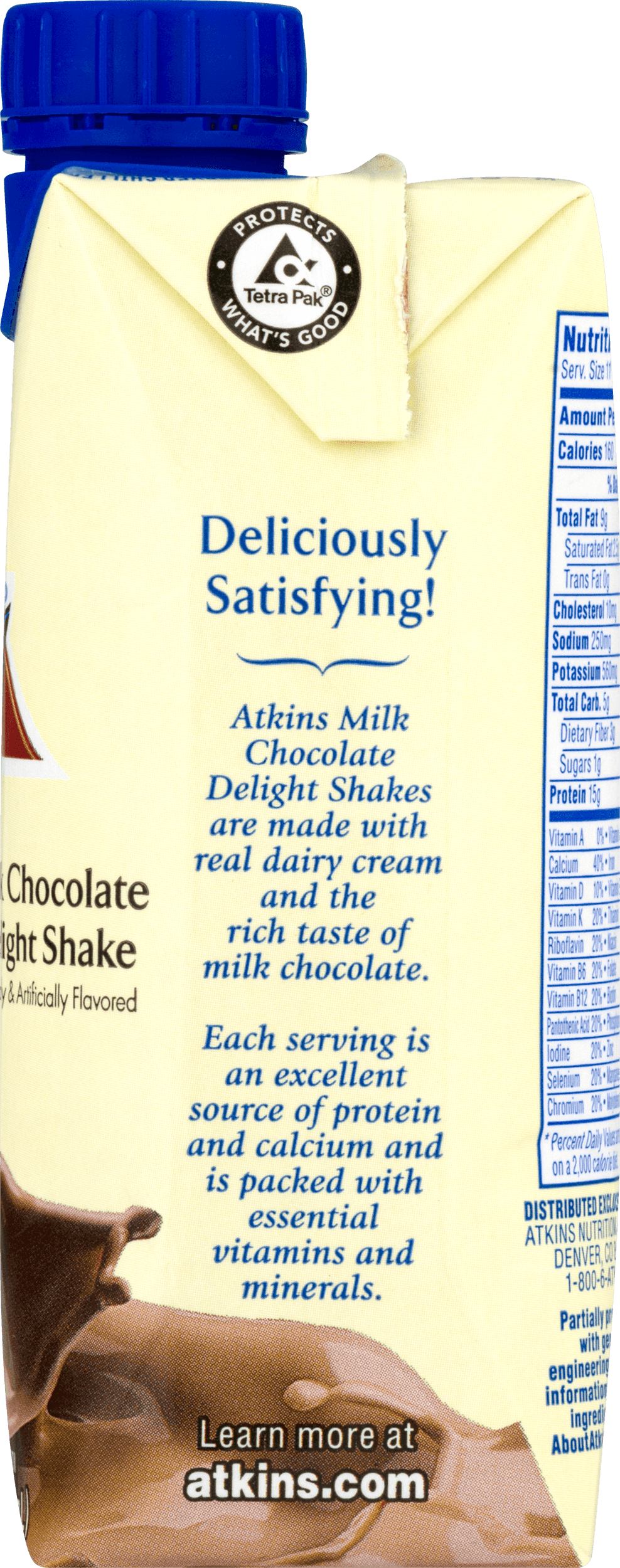 ATKINS Advantage Milk Chocolate Delight Shake 11 OZ (325 ml) (Pack of 12)