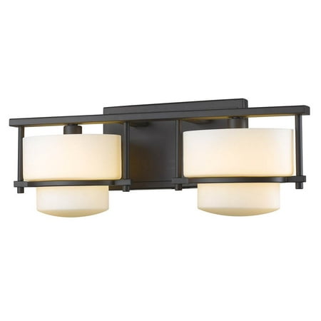 

Contemporary 2-Shade Vanity Light in Bronze Finish