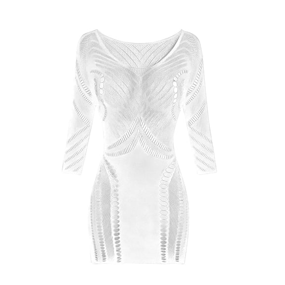 Soyumi Sexy Lingerie for Women, Sheer High Elasticity Bodystocking Bodysuit for Women One Size Fits Woman Lingerie Bodysuit, White