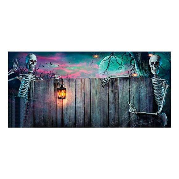 TIELUTT Halloween Garage Door Decoration Banner Memorial Day Banner Outdoor Custom Banners and Signs for Parties 4x4 Pennant Flags on A String Outdoor Christmas Banners inside Mantle Back the Flag Pa