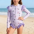 thumbnail image 4 of Long Sleeve Rash Guard Toddler, One Piece Swimsuit with Ruffles for Baby Girl, UPF 50+ Coverage Swimsuit, Adjustable Snaps Summer Beach Vacation Swimsuit for Outdoor Pool Play, Kids Swimwear, 4 of 6