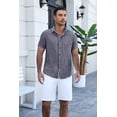 thumbnail image 4 of COOFANDY Men's Short Sleeve Button Down Shirt, Lightweight Breathable Fabric Blend, Casual Business Comfort Fit, 4 of 8