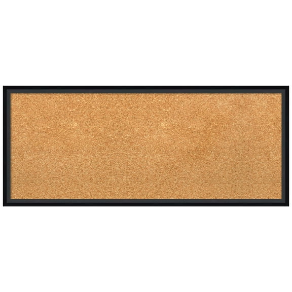 Amanti Art Natural Cork Board Wood Framed Lucie Black Bulletin Board 31 in. x 13 in.