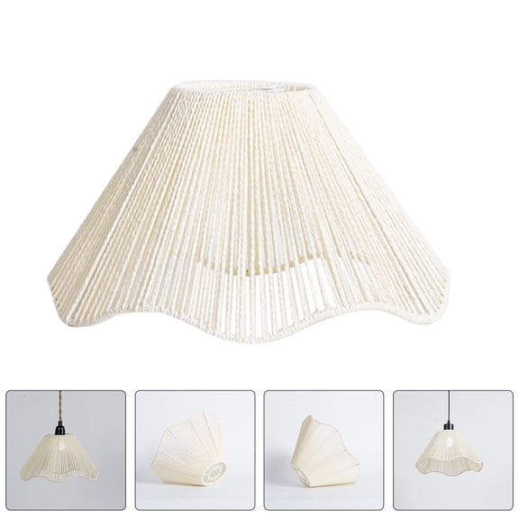GOOHOCHY Woven Lampshade Chandelier Retro Lampshade Hanging Ceiling Light Shade for Office