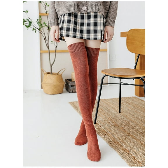 Nvzi Red thigh socks -2 pairs, one size fits all, suitable for all people, winter thick thigh socks, warm long socks, thigh socks for daily wear in cold weather