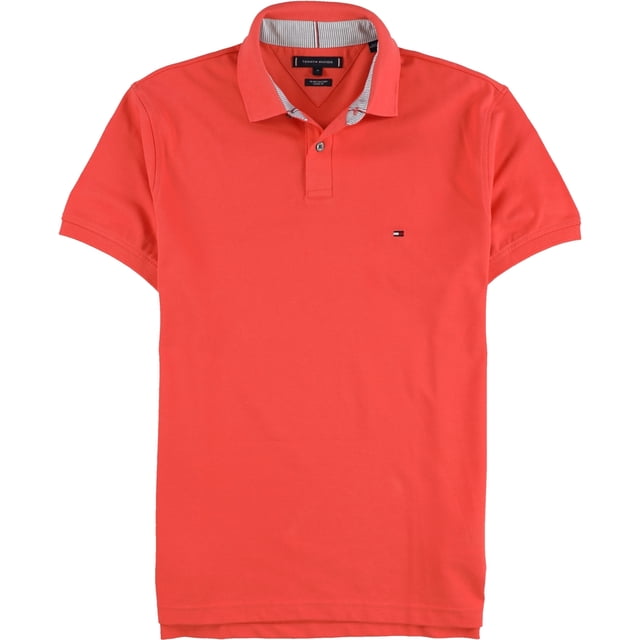 Tommy Hilfiger Polo en Coton pour Homme, Orange, Grand