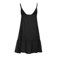 thumbnail image 5 of USSUMA Beach Dresses for Women Casual Summer Cami Flowy Tiered Short Mini Sun Dress Solid Sleeveless Plus Sundresses V Neck Vacation Dress Wedding Guest, 5 of 8