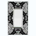 thumbnail image 1 of Metal Light Switch Plate Cover Mandala Black White Floral Pattern Damask MDL073, 1 of 13