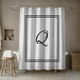 thumbnail image 4 of Creative Products Classic White Monogrammed Shower Curtain - Q, 4 of 7