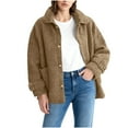 thumbnail image 5 of Kukoosong Women's Sherpa Jacket, Fashion Casual Wool Fleece Jacket, Long Sleeve Button Down Winter Warm Zipper Coat with Pockets, 5 of 6