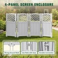 thumbnail image 2 of Devoko Fence Privacy Screen,4 Panels Outdoor Screen Enclosure for Patio & Yard, Resin Fence Panels Ideal for Hiding Air Conditioner and Trash Can, Gray, 2 of 7