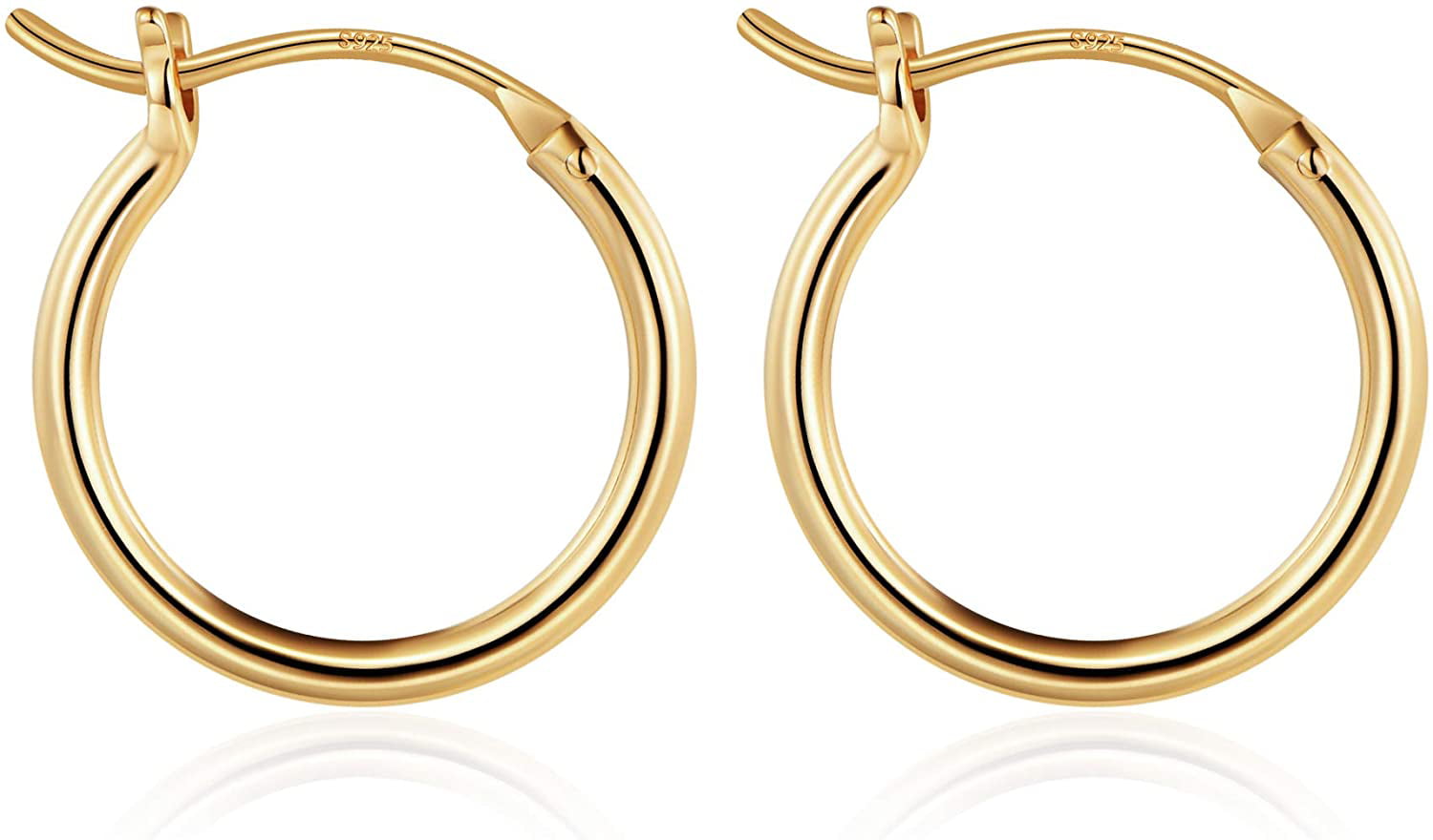 Women Fashion Gold Filled Smooth Big Round Large Hoop Sleeper Earrings Gift New 
