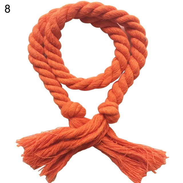 2Pcs Solid Color Weaving Cotton Linen Rope Curtain Tieback Holder Home Decor