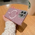 thumbnail image 6 of for iPhone 16 Pro Max Bling Crystal Diamonds Rhinestone Bumper Cover, [Compatible with MagSafe] Glitter Sparkle Bling Luxury Shiny Cute TPU Cover Case for 16 Pro Max KZ-Rose Gold, 6 of 6