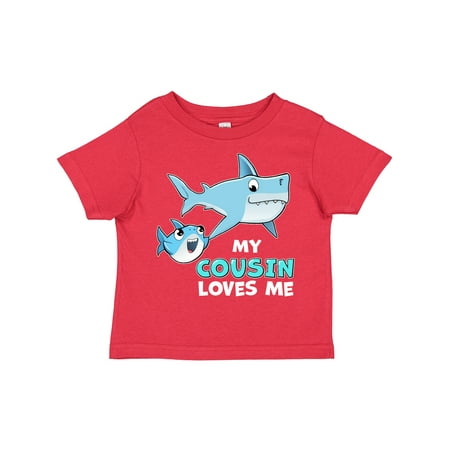 

Inktastic My Cousin Loves Me with Cute Sharks Gift Toddler Boy or Toddler Girl T-Shirt