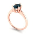 thumbnail image 2 of Solitaire Engagement Ring for Women - 1ct Natural London Blue Topaz in 18K Rose Gold Promise Ring, 2 of 6