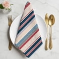 thumbnail image 2 of Blue Red Striped Cloth Napkins, Modern Stripes Art Farmhouse Washable and Reusable Dinner Napkins Set of 8, Table Napkin for Kitchen Party Birthday Wedding Hotel Housewarming 20"x20", 2 of 9