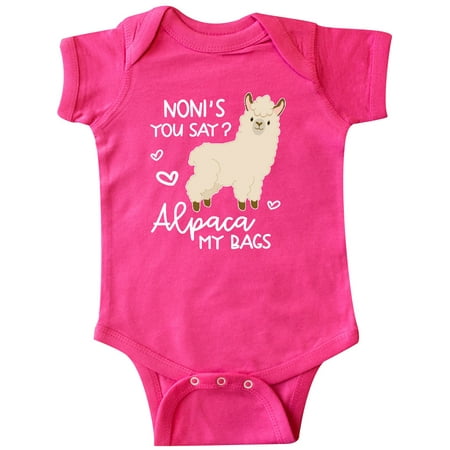 

Inktastic Noni s You Say Alpaca My Bags Gift Baby Boy or Baby Girl Bodysuit