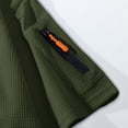 thumbnail image 7 of Men's Summer Cotton Blend Short Sleeve Shirt T-Shirt Crewneck Arm Pocket Zip Loose Fit Casual Solid Color Top Daily Wear Work Gym Fishing Hiking Travel Outfits | JASKFLY,Army Green L, 7 of 7
