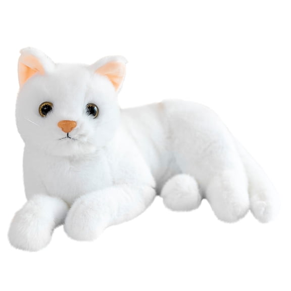Cute Realistic Cat Plush Toy, Soft Stuffed Kitten Doll With Lifelike Appearance And Fluffy Fur, For Kids Girls Boys As Birthday Gift, Home Decor, Bedroom Companion, Office