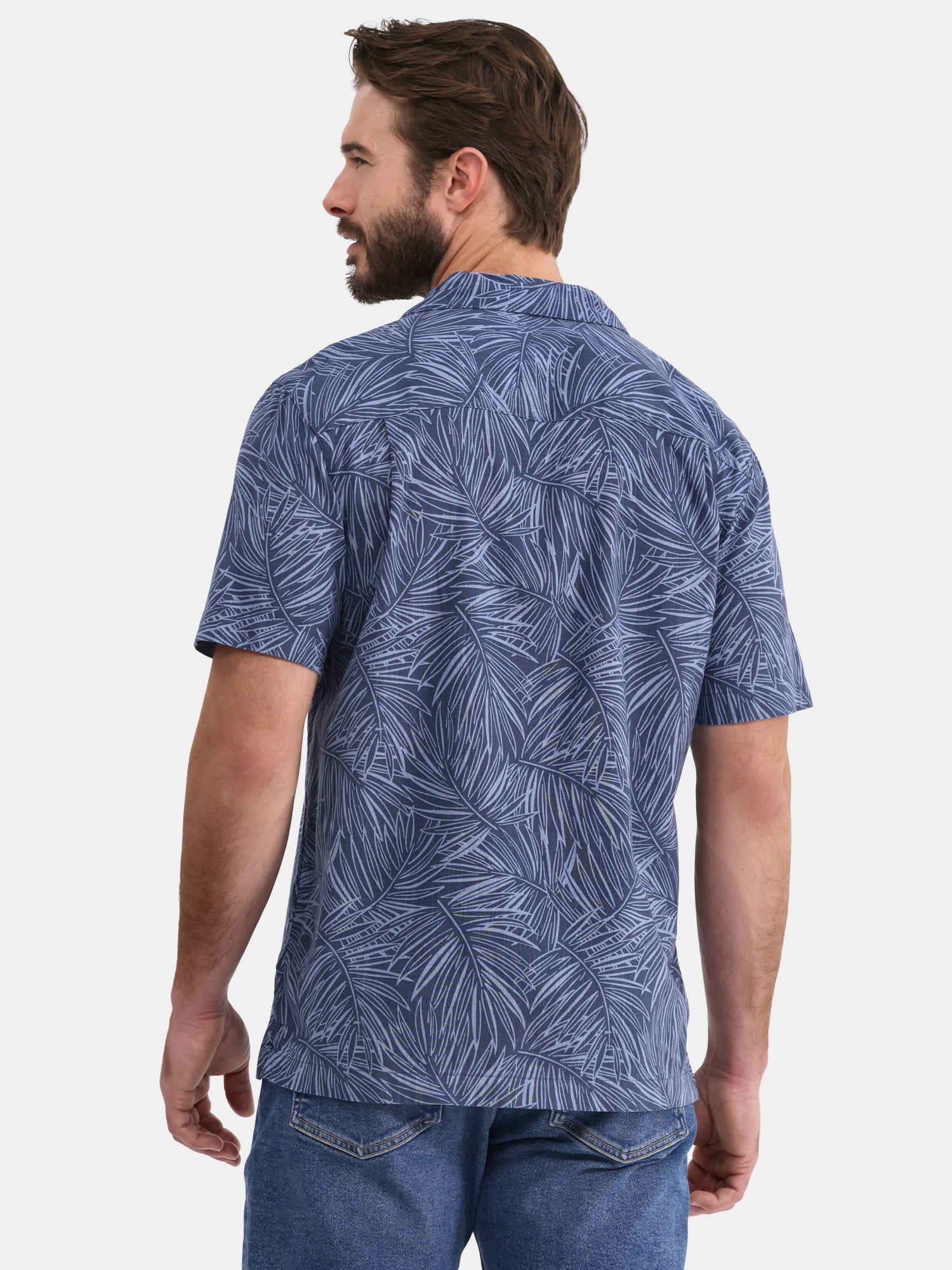 George Men's and Big Men’s Camp Shirt, Sizes S-3XL