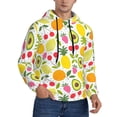 thumbnail image 2 of Kdxio Avocado And Pineapple Print Mens Casual Hooded Collar Drawstring Hoodies Pullover Sweatshirts Casual Long Sleeve Shirts-3X-Large, 2 of 7