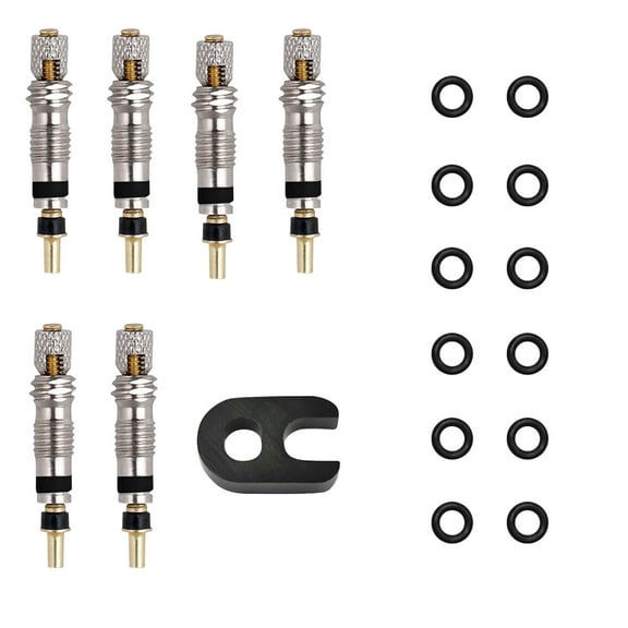 Removable Valve Core for Mountain Bikes, Durable Replacement Aluminum Alloy Parts for Tubeless Road Bike Tires, Cycling Maintenance Tool 6PCS