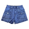 thumbnail image 4 of Conairie Jean Cargo Shorts for Women Y2k High Waist Stretchy Denim Shorts Summer Shorts with Pockets BU2 XXL, 4 of 4