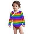 thumbnail image 2 of Xecao Colorful Glitter Rainbow Print Baby unisex-baby Cotton Long-sleeve Bodysuits-3 Months, 2 of 6