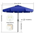 thumbnail image 2 of MASTERCANOPY 9ft Patio Market Umbrella with Valance, Tilt and Crank, Blue, 2 of 6
