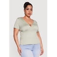 thumbnail image 2 of Women's Plus Size Metallic Detail Keyhole Top, 2 of 4