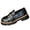 Black, variant on Women's Leather Shoes Fashion Casual Metal Buckle Summer Style Fashion Casual Thick Bottom Trend Eye-Catching Loafers Wine 7(39)