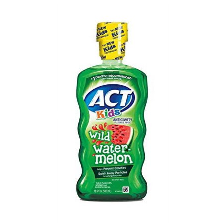 3 Pack ACT Kids Anticavity Fluoride Mouthwash Rinse Wild Watermelon 16.9 Oz each