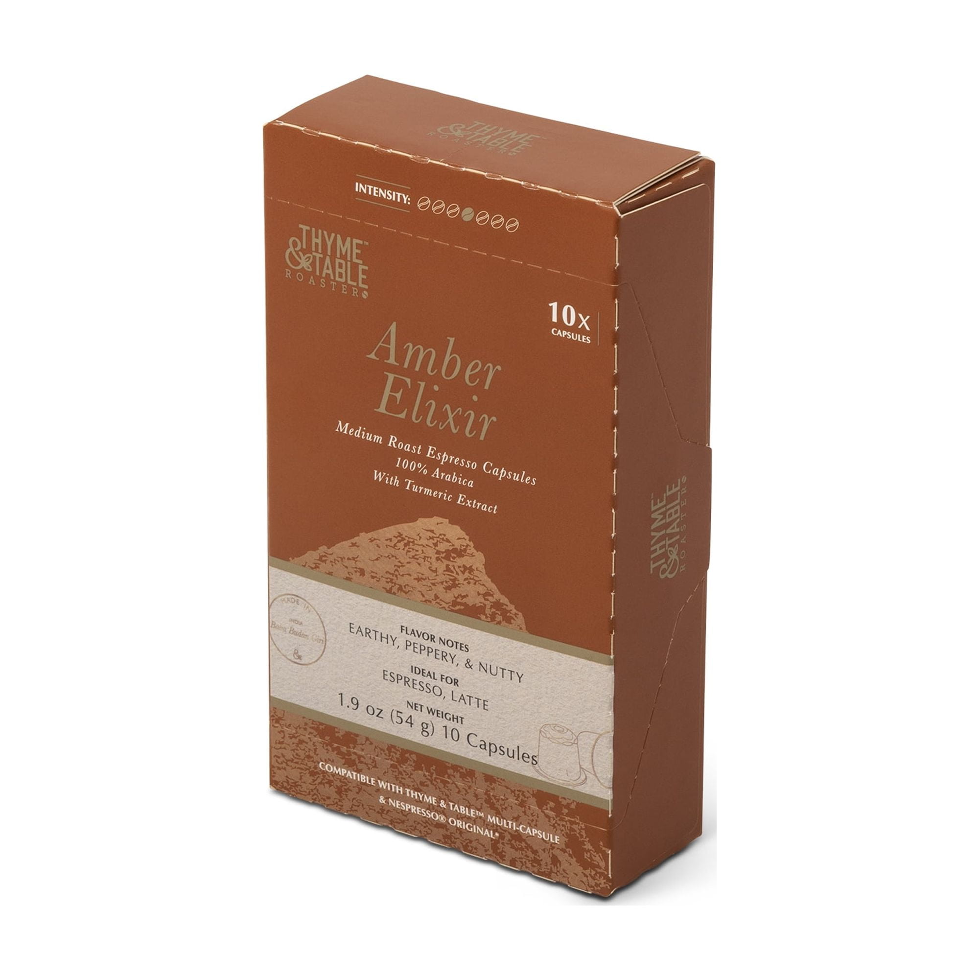 Thyme & Table 50 pack Espresso Capsules, Medium Roast, Amber Elixir