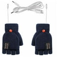 thumbnail image 1 of Guantes de invierno con dedos abiertos monocromáticos de lana de invierno cálidos y grises para hombres y mujeres con calefacción por USB, 1 of 6