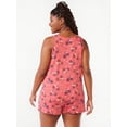 thumbnail image 4 of Joyspun Women's Print Tank Top and Shorts Pajama Set, 2-Piece, Sizes S to 3X, 4 of 6