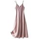 thumbnail image 2 of Women Satin Faux Silk Dress Strappy Underdress Nightdress Sexy A-line Long, 2 of 3