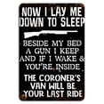 thumbnail image 1 of Now I Lay Me Down to Sleep Rustic Funny Bedtime Warning Sign Size: 8 x 12 inches, 1 of 5